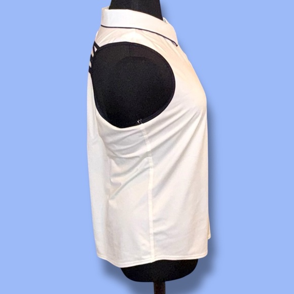 JOFIT Women’s Racerback Sleeveless Golf Polo - White/ Navy XXL - Picture 5 of 12
